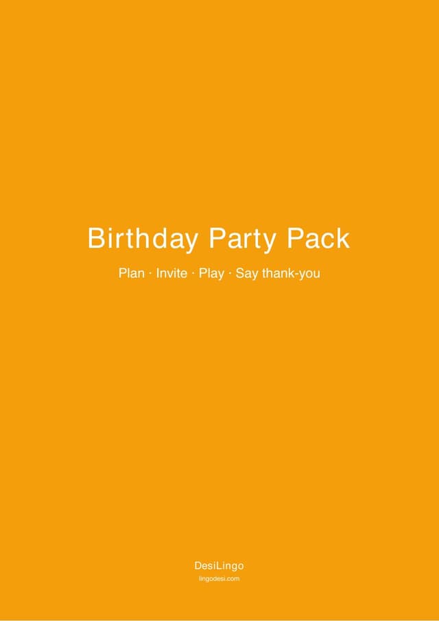 Birthday Party Pack — first-page preview