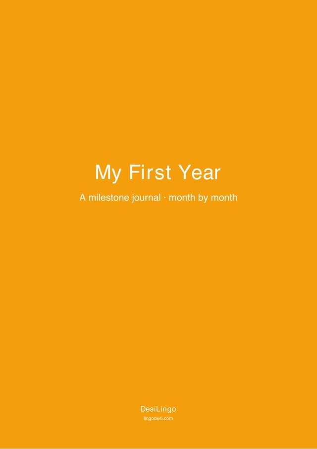 My First Year · Milestone Journal — first-page preview